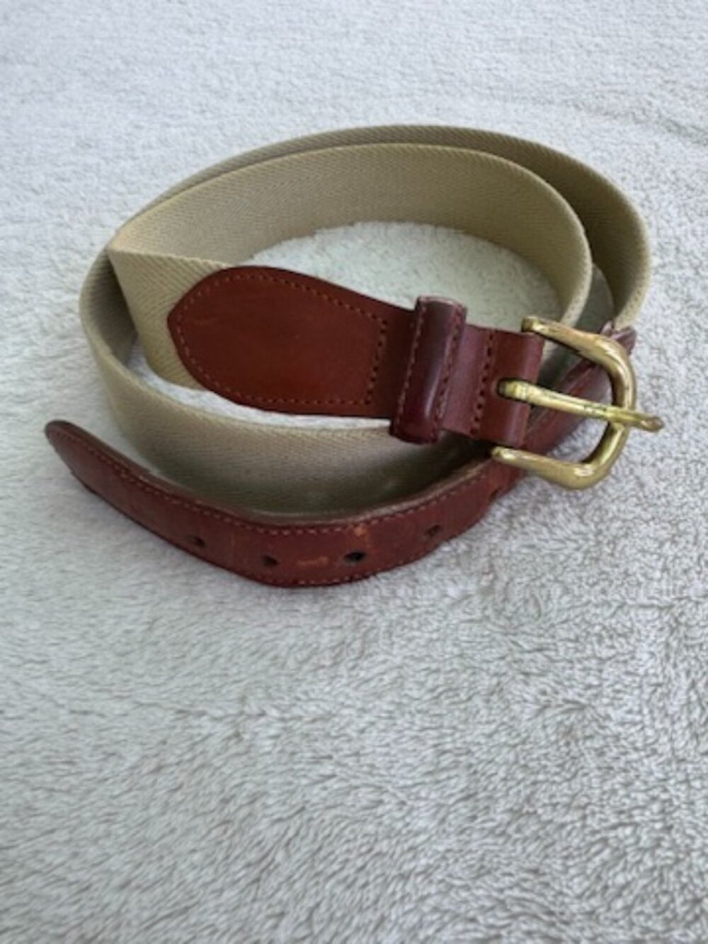 Coach Men's Belt Canvas Leather Brass Vintage Size 40